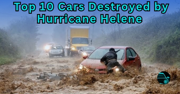 Cars destroyed by hurricane Helene